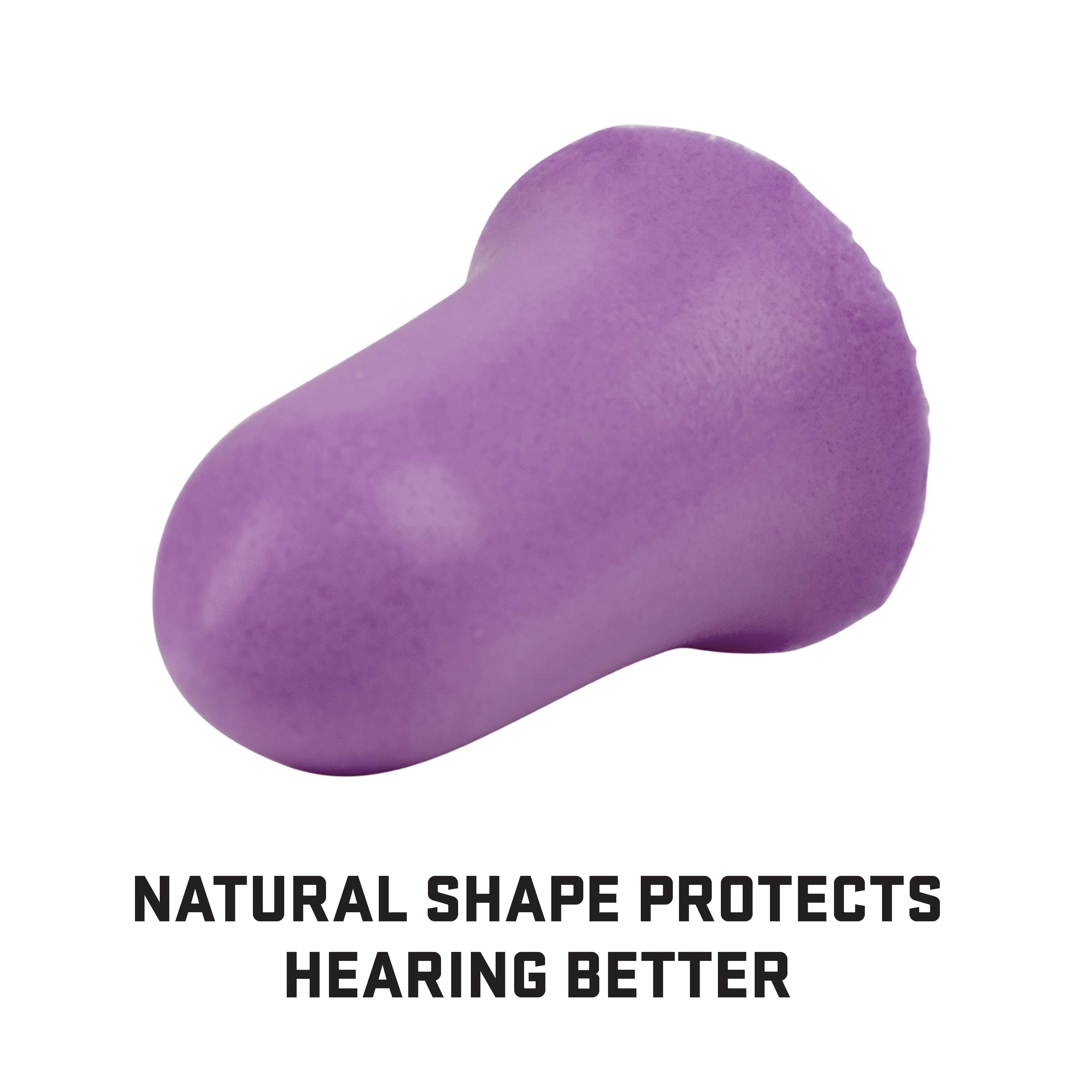 ULTRX™ Tapered Foam Ear Plugs, 15 Pairs Value Pack, Purple, Adult, Unisex, Model 4134, NRR 32 Db
