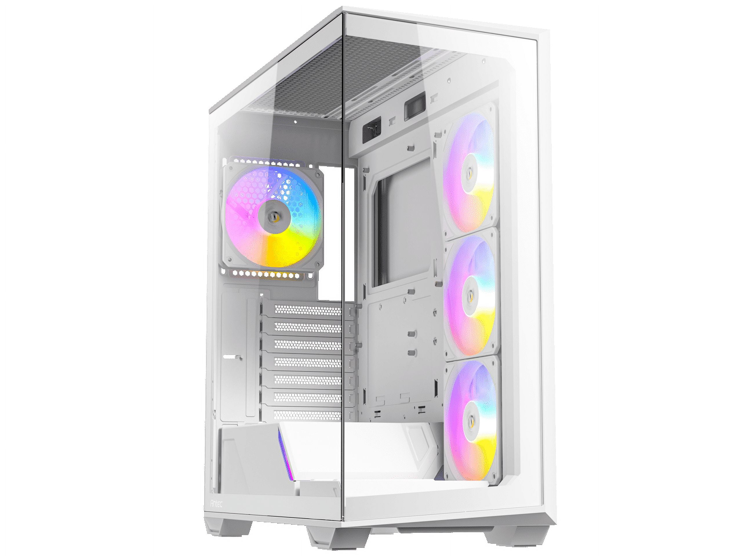 Antec C3 ARGB White, 3 x 120mm & 1 x 120mm ARGB PWM Fans Included, Up to 8 Fans Simultaneously, Type-C 3.2 Gen 2 port, Seamless Tempered Glass Front & Side Panels, 360mm Radiator Support, Mid-Tower AT