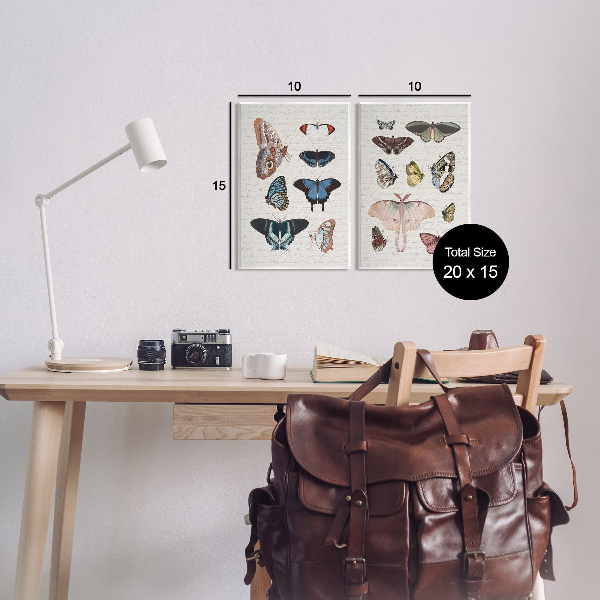 Stupell Industries Vintage Butterflies & Moths Animals & Insects Painting Unframed Art Print Wall Art, 10 x 15