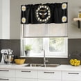 thumbnail image 4 of Black Daisy Bees Curtain Valances for Windows, Kitchen Valance Window Treatments Panel 2 Pack, Spring Farmhouse Honey Floral Rings Rod Pocket Short Curtains for Bathroom Bedroom 54 x 18 Inch, 4 of 8