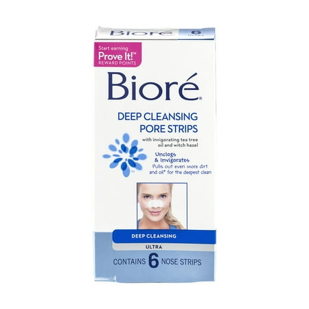 Biore Ultra Pore Strips Deep Cleansing Pore Strips 6 ct - Walmart.com