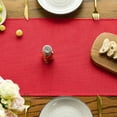thumbnail image 3 of Ksopiavobs Red Tassel Table Runner, Christmas Linen Blend Rustic Farmhouse Style Kitchen Table Decoration Holiday Wedding Party Dinning Decor 13x48 Inch, 3 of 6