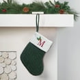 thumbnail image 4 of CuiLiyq Christmas Stockings with Initials, Green Knitted Xmas Stocking, Christmas Party Fireplace Family Hanging Stocking Decorations (7.8 Inch, Letter-M), 4 of 5