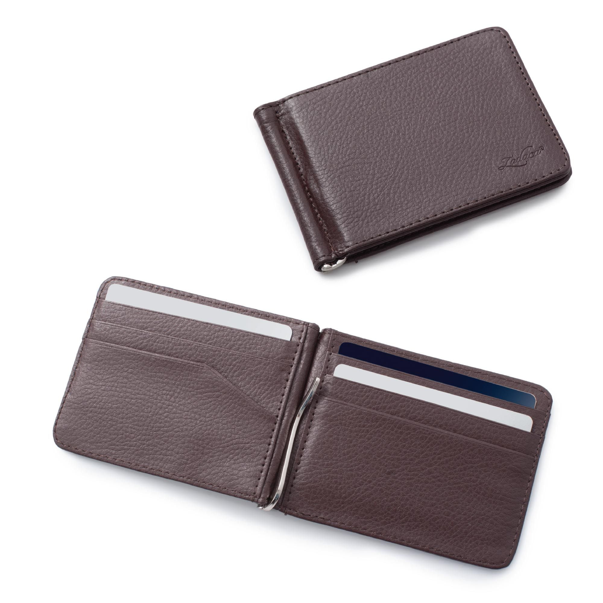 brown leather card case