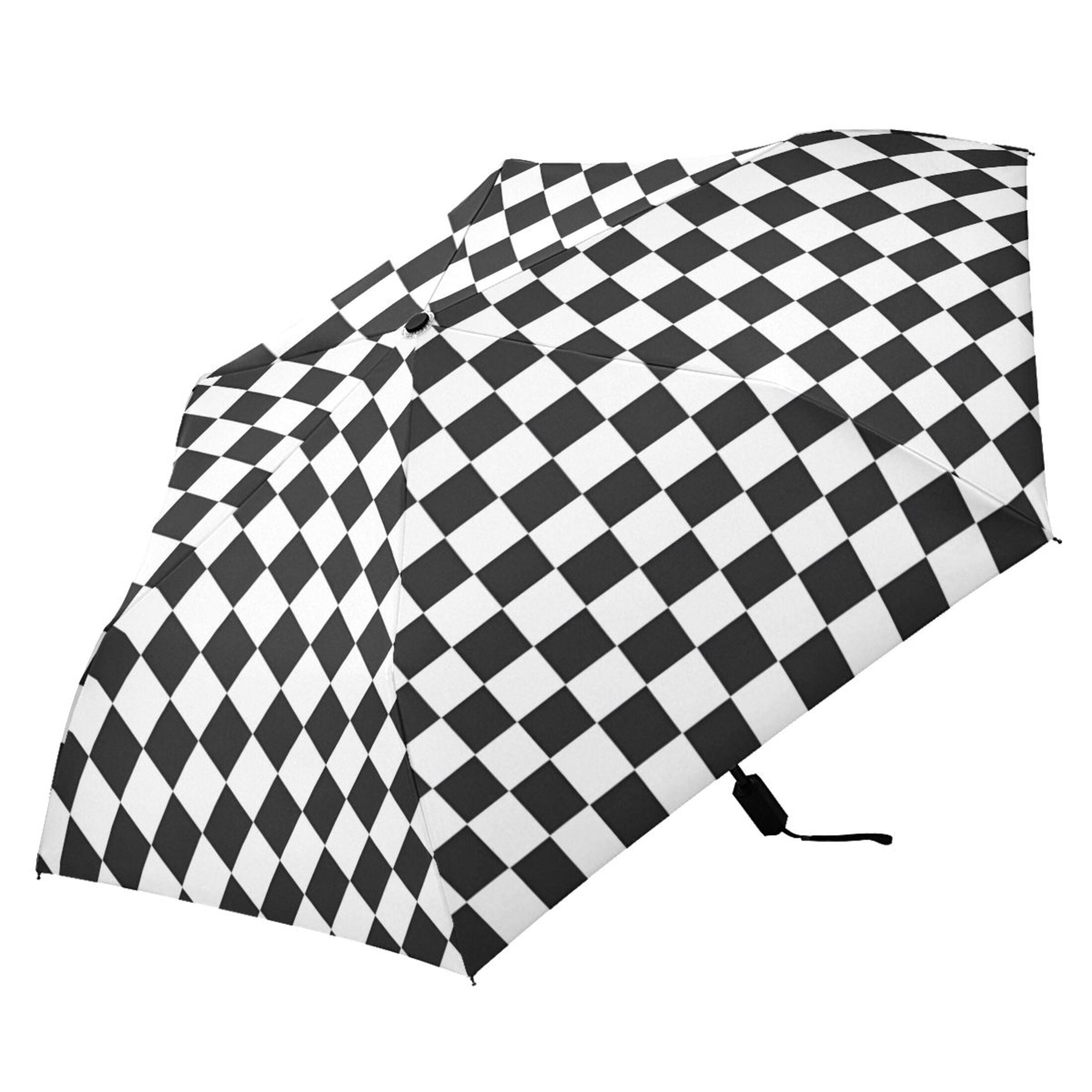 ALAZA Buffalo Checkered UPF 50+ Compact Folding Umbrella for Rain Travel Umbrella Packable
