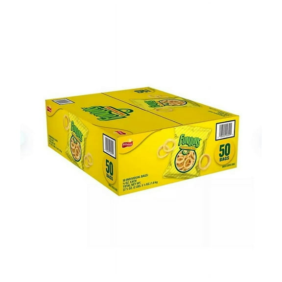 Funyuns ONION RING CHIPS • 50 Bags • 0.75 oz EACH • Total 37.5 oz • Crispy Savory Snack • Lunchbox / Office / Vending / Party BULK BOX