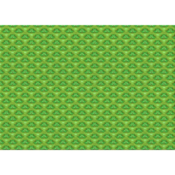 Ahgly Company Indoor Rectangle Patterned Dark Lime Green Area Rugs, 2' x 3'