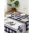 thumbnail image 3 of Farmhouse Purple Plaid Suqare Tablecloth - 60 x 60 Inch, Vintage Country Cock Checkered Waterproof & StainResistant Tablecloth, Washable Oil-proof Table Cover for Dining/Party/Wedding/Camping/Buffet, 3 of 9