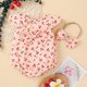 thumbnail image 2 of Body De Bebé Canastilla Onesies Para Niño Pequeño Verano Niña Estampado De Frutas Arco Algodón Mameluco Mono Con Diadema Rosa Odeerbi LM103-6123, 2 of 4