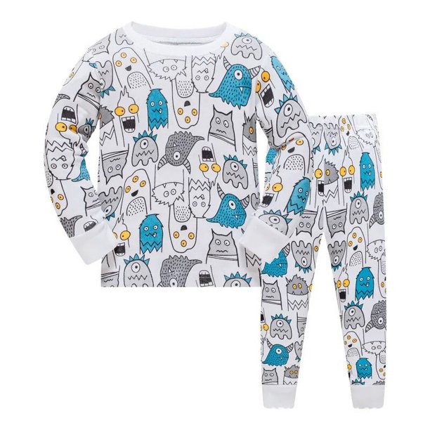 Pijamas de manga larga para niños y niñas, ropa de dibujos animados, traje encantador de Navidad, ropa de casa para primavera y otoño