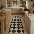 thumbnail image 2 of BERTHMEER Checkered 2x6 Easy Jute Runner Rug for Entryway Non Slip Washable Rug for Kitchen Indoor, Checkerboard Black Indoor Outdoor Carpet for Hallway Entry Front Door, 2 of 8
