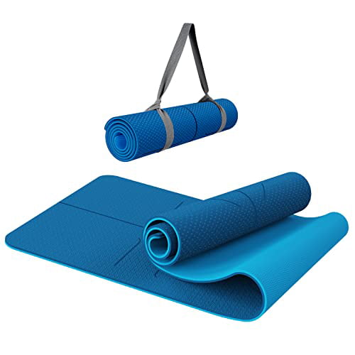 6mm Thick TPE Non-Slip Yoga Mats for Fitness Pilates Training Gym Exercise Mat 