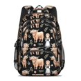 thumbnail image 2 of Highland Cow and Girl Print Backpack for School, Cute School Bag with Adjustable Shoulder Straps and Padded Back, 16.9"x12.6"x5.9", 2 of 5