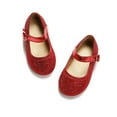thumbnail image 6 of THEE BRON Girls Kids School Dress Ballet Shoes-Toddler Cute Bow Tie Mary Jane Flatss (27-Red,7M), 6 of 7