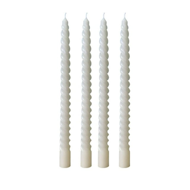 CUITING 4 Pack 10 Inch Taper Candles for Home Decor and Religious Ceremonies Unscented Dripless Twisted Candlesticks for Weddings Dinner Holiday Decoration Formal Events