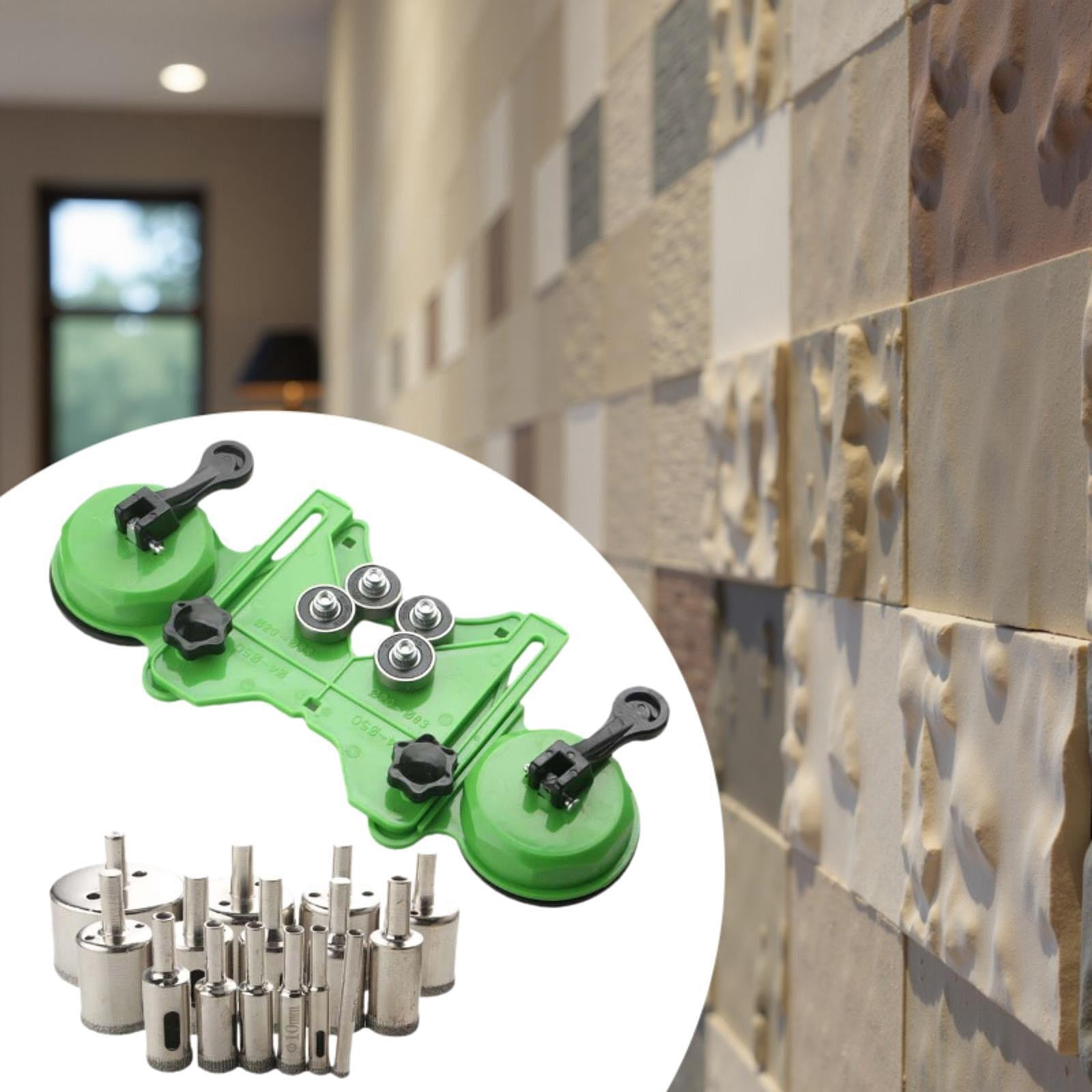 16 Pieces Tile Saw Centering Locator Drill Guide Portable Carbon Steel Set for Granite Marble Aquarium Work