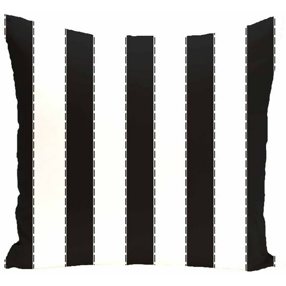 Simply Daisy 16" x 16" Stitch in Time Stripes Print Pillow, Black