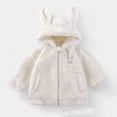 thumbnail image 3 of LIIPEE Girls Boys Plush Jacket Cartoon Animal Embroidery Long Sleeve Hooded Zip Up Fuzzy Jackets Toddler Trendy Birthday Coat,White,3-4 Years, 3 of 3