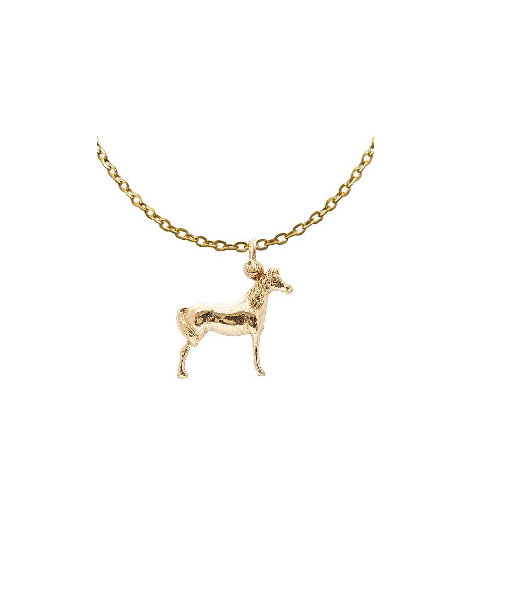 14k Gold Horse Pendant Necklace - Walmart.com