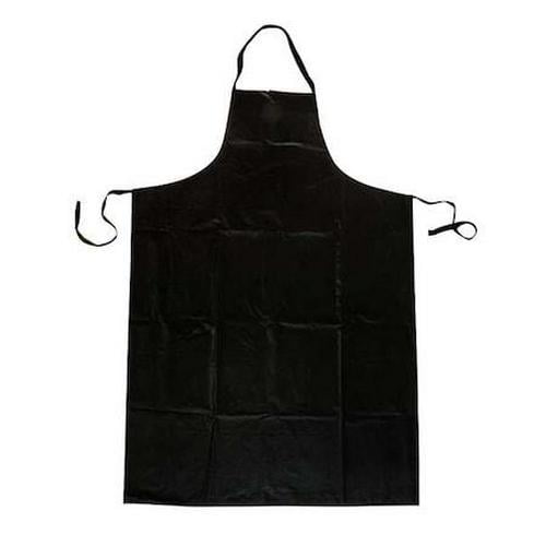 Condor Chemical Resistant Bib Apron, Polyester/SBR Rubber, 16 mil Thick, 45 in L, Black, Universal Size