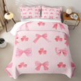 thumbnail image 2 of Erosebridal Cute Clover Bow Twin Quilt Set for Girls,Teens Dreamy Flowers Bowtie Twin Coverlet Set, 2 of 7
