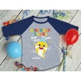 thumbnail image 3 of Baby Shark Toddler Birthday Shirt Birthday Boy Girl Shirt 3/4 Sleeve Baseball Jersey Toddler Shirt 4T Blue, 3 of 5