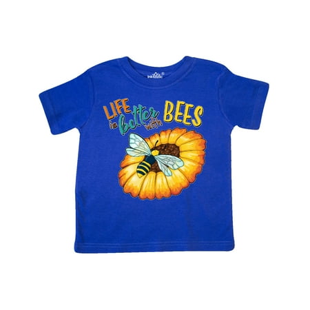 

Inktastic Life Is Better With Bees- bee on flower Gift Toddler Boy or Toddler Girl T-Shirt