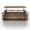 thumbnail image 5 of Furniture of America Junis Industrial Wood and Metal Lift Top Coffee Table, Reclaimed Barnwood, 5 of 14