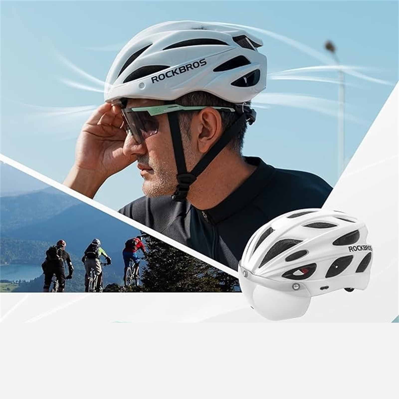 Lightweight One-Piece Molded Bike Helmet, Windproof & Breathable Safety Helmet with Adjustable Fit for Road & Mountain Cycling