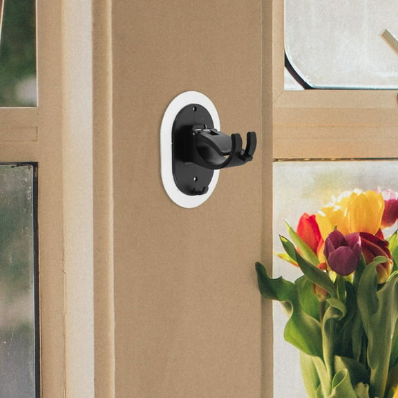 KAKOWELY Curtain Rods Brackets Black 2Pcs 3.9In