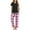 Purple-white Plaid, variant on Women's Pajama Set 2 Piece Short Sleeve Pj Tops with Long Plaid Pajama Pants Casual Loose Lounge Set Sleepwear
