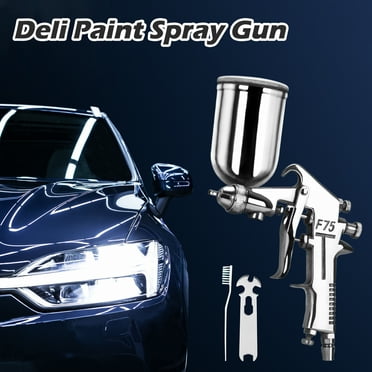 Deli HVLP Gravity Feed Air Spray Gun Set, 400CC Capacity, with 1.5mm Nozzle and 3 Knobs for Full Adjustment,Professional Air Paint Sprayer,Spray Guns for Painting Cars