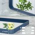 thumbnail image 4 of TokeShimi 30 x 36 Inch Blue Bathroom Mirror for Wall Vanity Mirror with Non-Rusting Aluminum Alloy Metal Frame Rounded Corner for Modern Farmhouse Home Decor (Horizontal/Vertical), 4 of 8