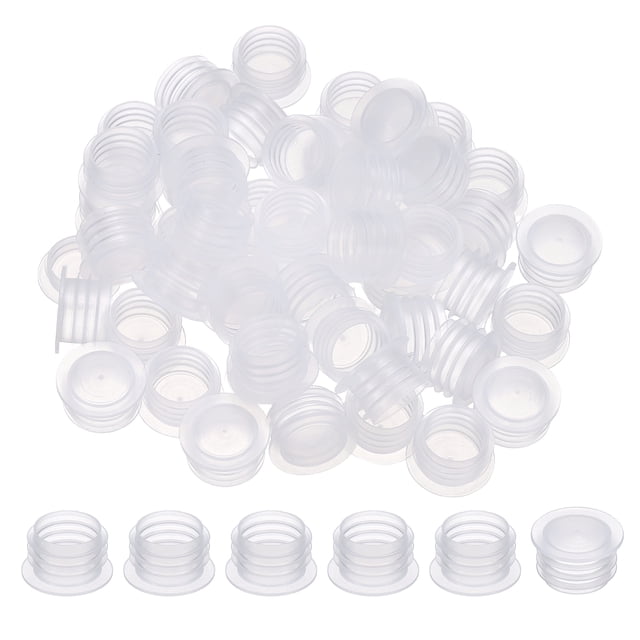 Uxcell Adaptador de tapón de plástico de 14mm, 100 piezas, tapones de botella presionables, tapones de plástico para laboratorio, hogar, cosméticos, champú, aceite esencial, claro