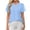 Fall Clohtes Blue, variant on Womens Chiffon Dressy Blouses, Short Sleeve Shirts for Women Summer Casual Solid Color Ruffle Notch V Neck T-Shirts