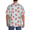thumbnail image 3 of Yiaed Hand Drawn Strawberry Print Mens Casual Wrinkle Free Shirts Short Sleeve Button Down Summer Stretch Dress Shirt-4X-Large, 3 of 5