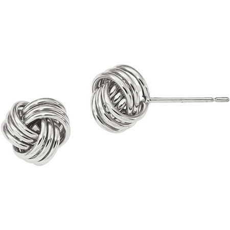 10kt White Gold Polished Triple-Knot Post Earrings