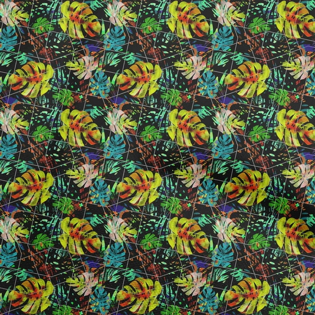 oneOone Rayon Green Fabric Tropical Watercolor Sewing Craft Projects Fabric Prints By Yard 56 Inch Wide