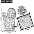 thumbnail image 6 of Cute Black and White Cartoon Line Drawing Dog Kitchen Oven Mitt and Pot Holder Sets 4 Pcs for Baking, Cooking and Grilling, Heat Resistant Up To 392 °F, 6 of 7