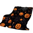 thumbnail image 2 of StlyGar Halloween Throw Blanket Ultra Soft Plush Fleece with Spooky Pumpkins Cozy Lightweight Flannel Throw for Sofa Bed Couch Halloween Decor, 2 of 6