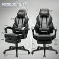 Bossin Gaming Chairs with Footrest,Massage Leather Game Chair for ...