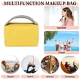 thumbnail image 5 of Hukapapa Bolsa de lavado cuadrada de color caramelo bolsa de cosméticos de gran capacidad impermeable de cuero de PVC amarillo, 5 of 5