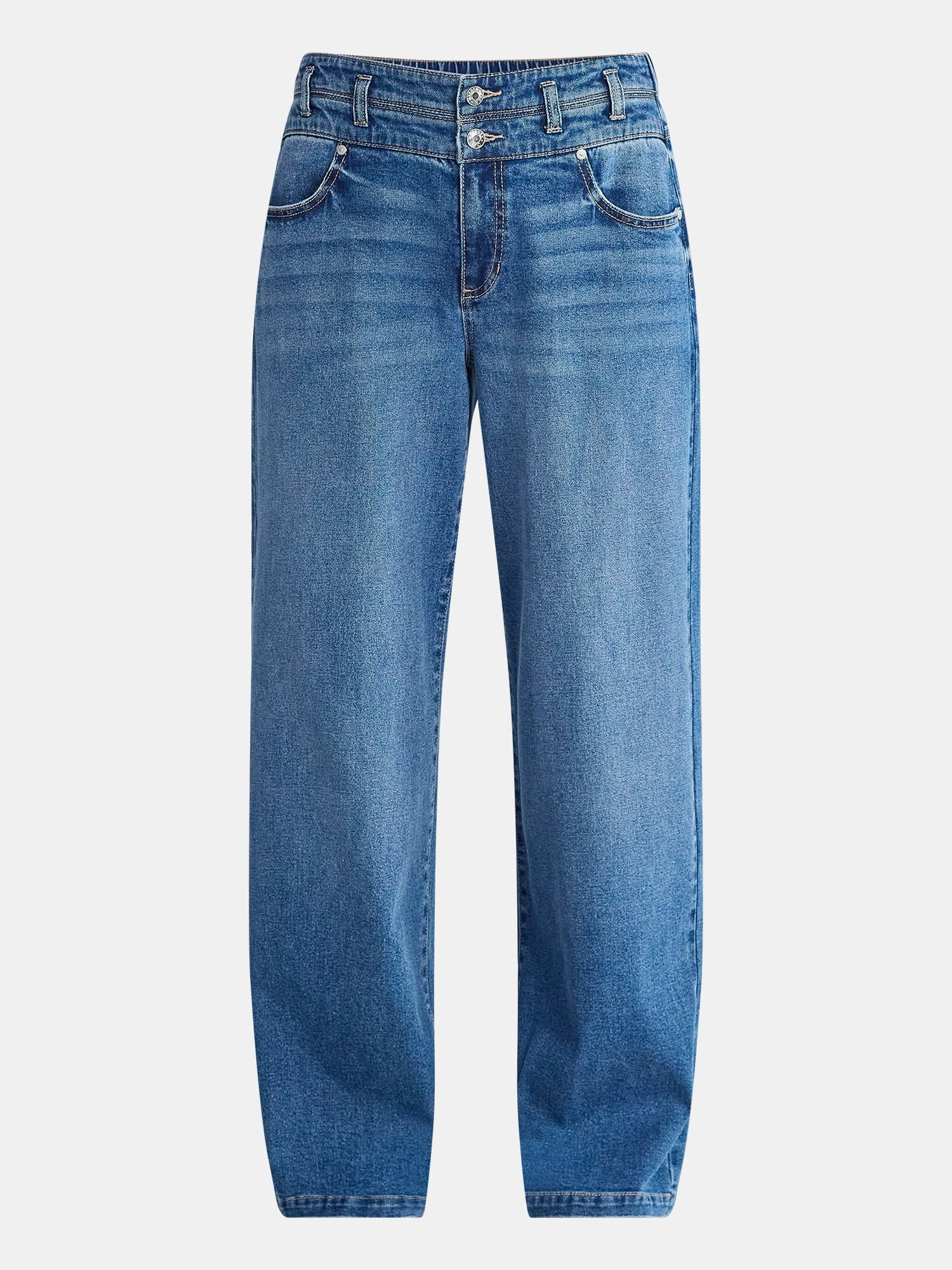 Madden NYC Women's Stacked Waist Relaxed Jean, 31" Inseam, Sizes XXS-XXL
