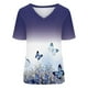 thumbnail image 4 of Camisetas con estampado floral con cuello en V para mujer Blusas femeninas cómodas a la moda Tops OAVQHLG3B Store  lin121212, 4 of 4
