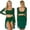 Green, variant on renvena Women's Two-Piece Dance Dress Outfit Long Sleeve Crop Top with Skirt Lyrical Dance Costume White XL
