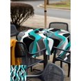 thumbnail image 5 of Outdoor Tablecloth with Umbrella Hole and Zipper, Aqua Stripe Waterproof Patio Tablecloth for Dining 54''x54'', Ombre Grey Moire Geometric Modern Abstract Wipeable Table Cover for Picnic BBQ Party, 5 of 9