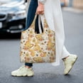 thumbnail image 5 of Xecao's Groovy Floral Canvas Tote Bag is a versatile choice for women, serving as a stylish beach bag, shopping bag,and reusable grocery bag., 5 of 5