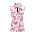 thumbnail image 2 of Uorisanigo Rose Butterfly Women's Golf Sleeveless Shirt Comfortable Stylish Moisture Wicking Casual Tennis Activewear for Workout Sports Size M, 2 of 7