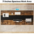 thumbnail image 6 of Finmind Executive Office Desk, Large Workspace, Modern Adult Writing Table, 70.87" L x 33.46" W x 29.92" H (Rustic Brown & Black), 6 of 7