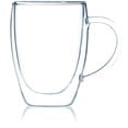 thumbnail image 3 of Bistro Mug with Handle from JavaFly, Double Walled Thermo Glass Cup, Set of 2 - 12oz, 3 of 8